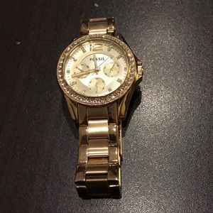 Gold Fossil Watch